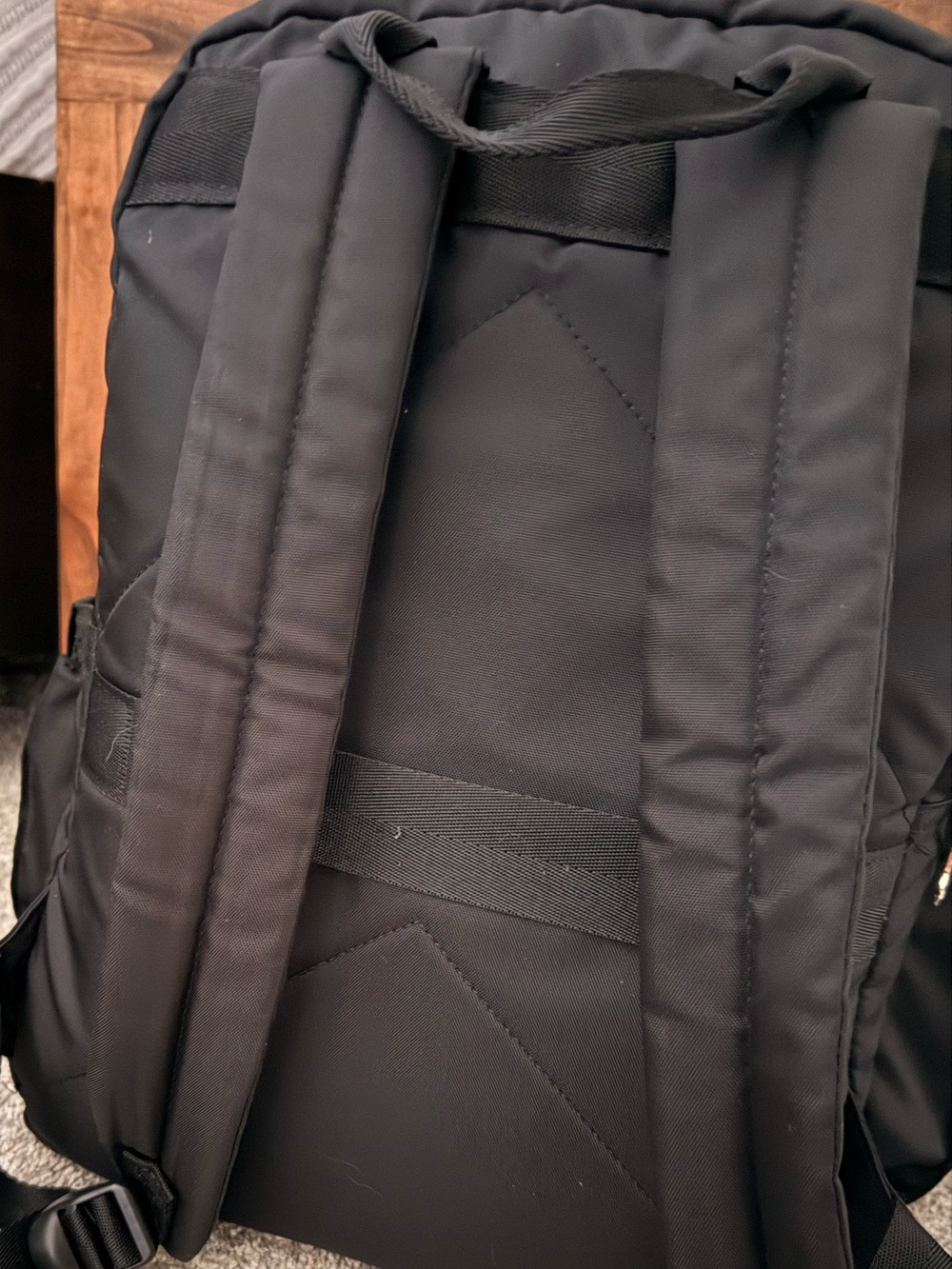 Black Quilted Multi-Compartment Backpack - Picture 9 of 9